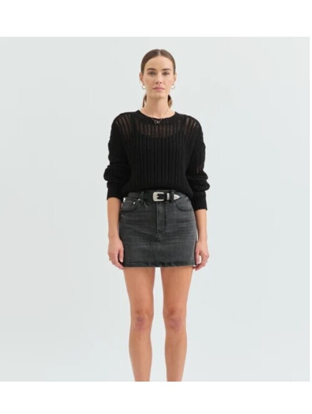 NWT Daze black denim malibu jean mini mid rise size 10